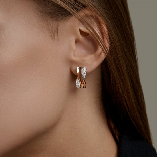 Серьги из серебра с фианитами