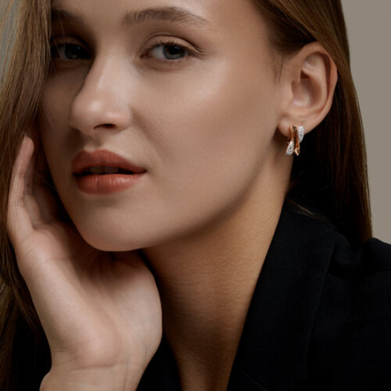 Серьги из серебра с фианитами