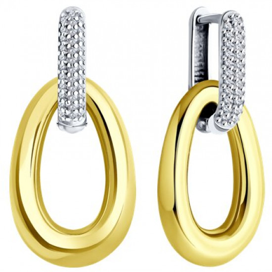 Серьги из серебра с фианитами