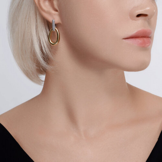 Серьги из серебра с фианитами