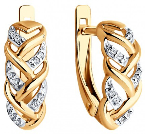 Серьги из серебра с фианитами