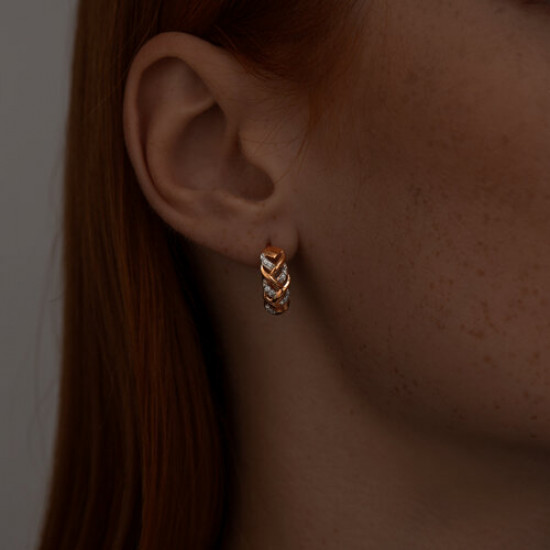 Серьги из серебра с фианитами