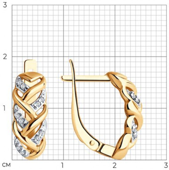 Серьги из серебра с фианитами