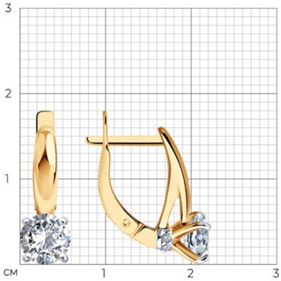 Серьги из серебра с фианитами