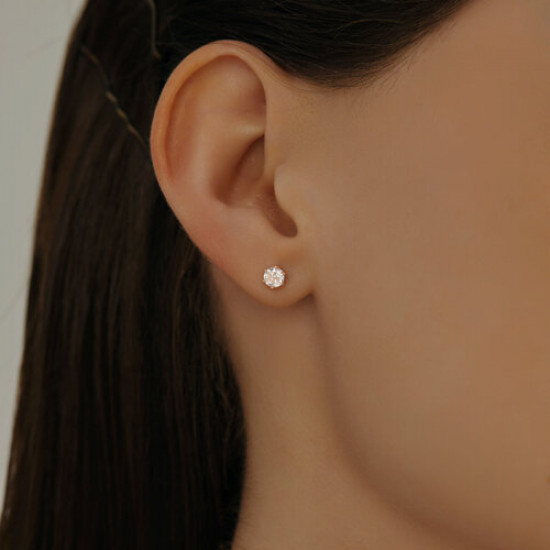 Серьги из серебра с фианитами