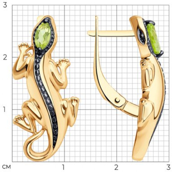 Серьги из серебра с хризолитами