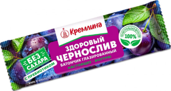 Батончик глазированный без сахара с пребиотиком «Здоровый чернослив»