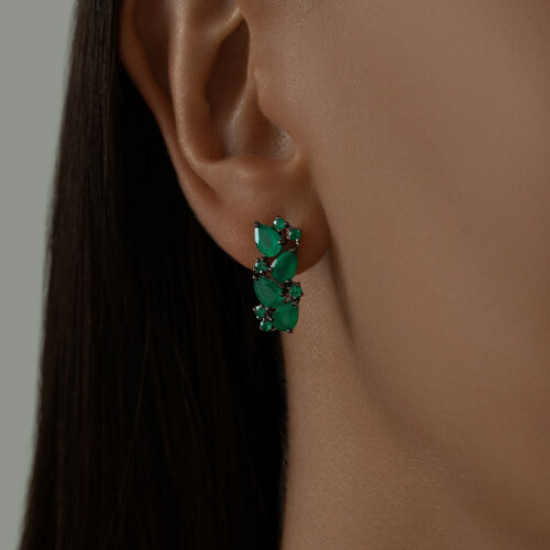 Серьги из серебра с агатами