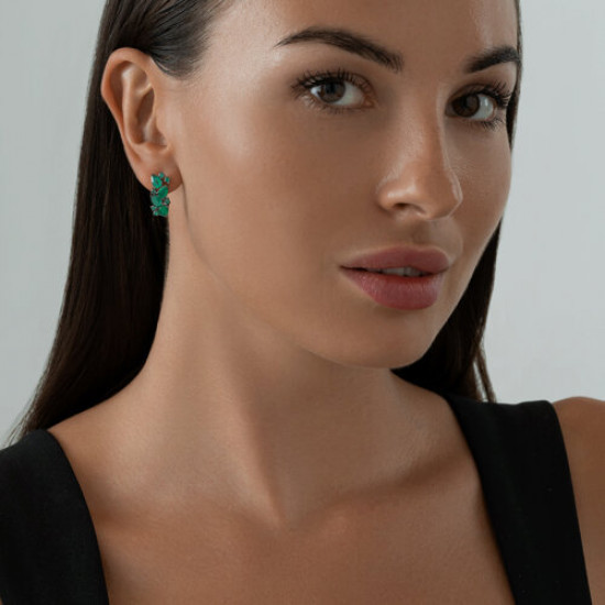 Серьги из серебра с агатами