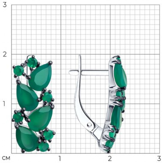 Серьги из серебра с агатами
