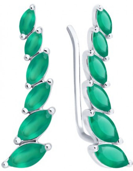 Серьги из серебра с агатами