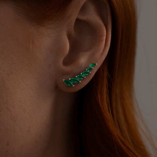 Серьги из серебра с агатами