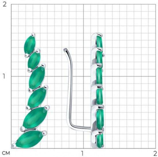 Серьги из серебра с агатами