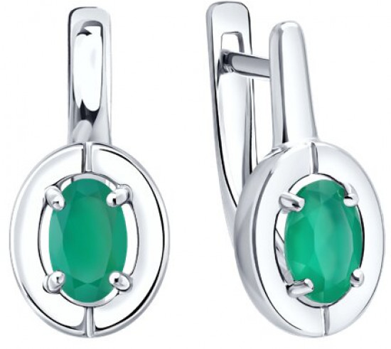 Серьги из серебра с агатами