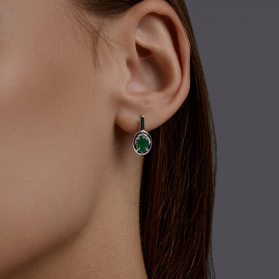 Серьги из серебра с агатами