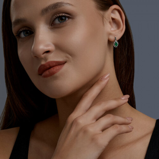 Серьги из серебра с агатами