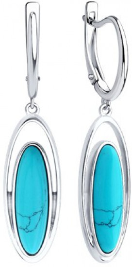 Серьги из серебра с бирюзой