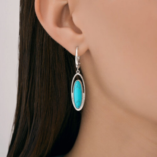 Серьги из серебра с бирюзой