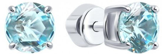 Серьги из серебра с бриллианитами