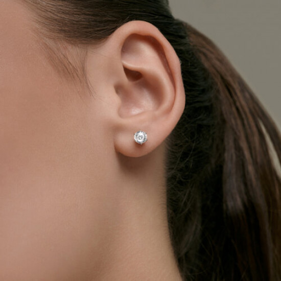 Серьги из серебра с бриллианитами