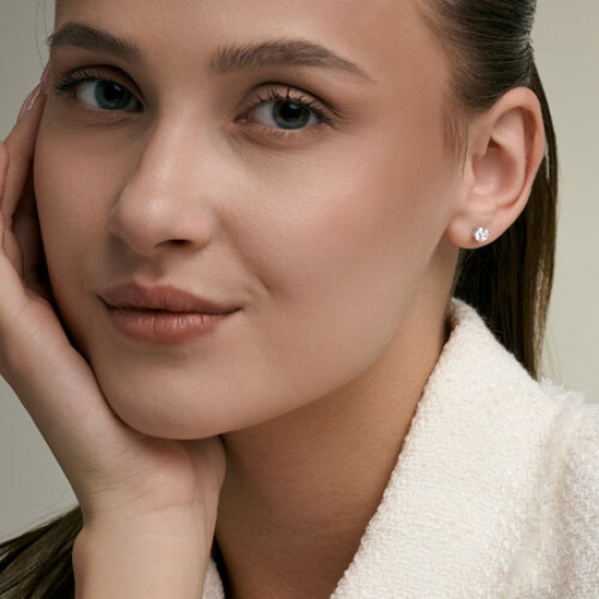 Серьги из серебра с бриллианитами