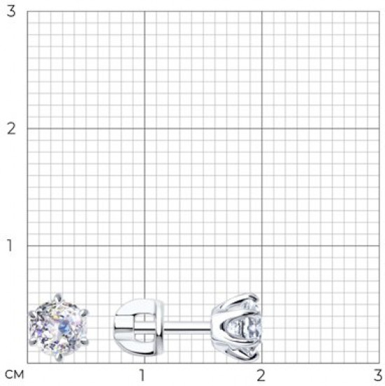 Серьги из серебра с бриллианитами