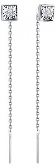 Серьги из серебра с бриллиантами