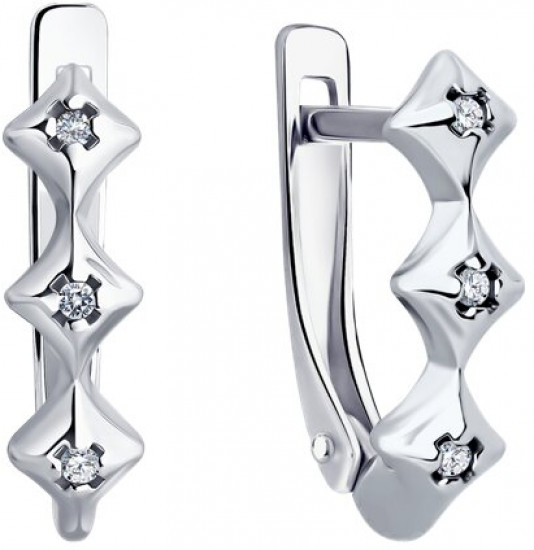 Серьги из серебра с бриллиантами