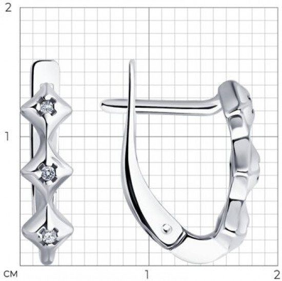 Серьги из серебра с бриллиантами