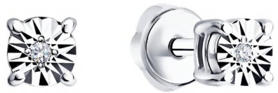 Серьги из серебра с бриллиантами