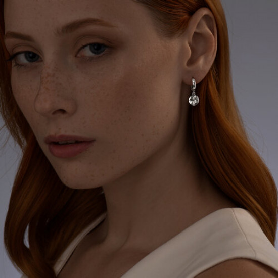 Серьги из серебра с бриллиантами