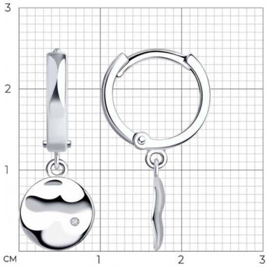 Серьги из серебра с бриллиантами