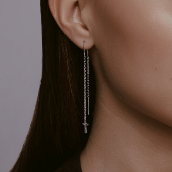 Серьги из серебра с бриллиантами