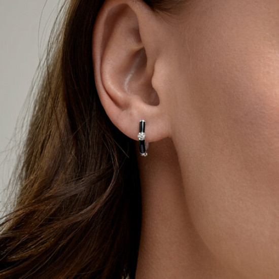 Серьги из серебра с бриллиантами и эмалью