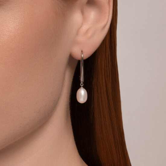 Серьги из серебра с жемчугом