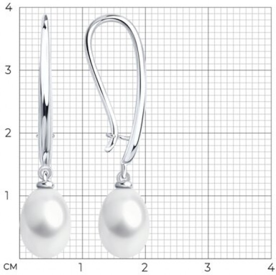 Серьги из серебра с жемчугом