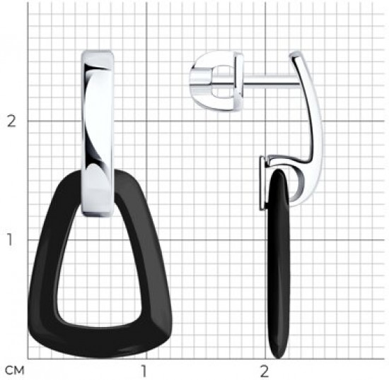 Серьги из серебра с керамическими вставками