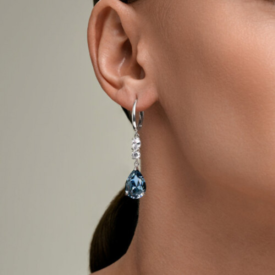 Серьги из серебра с кристаллами и фианитами