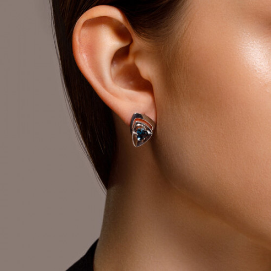 Серьги из серебра с лондон топазами