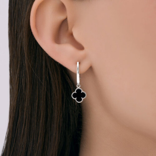 Серьги из серебра с ониксами