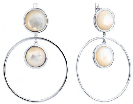 Серьги из серебра с перламутром