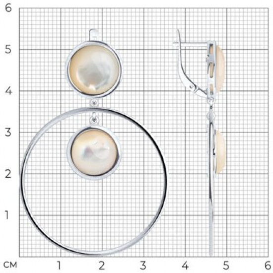 Серьги из серебра с перламутром