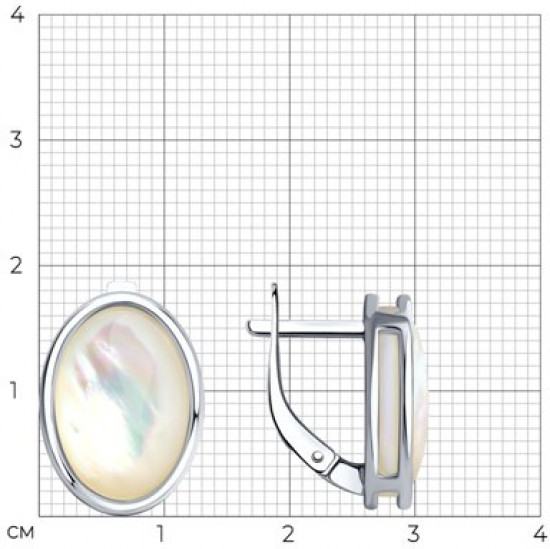 Серьги из серебра с перламутром