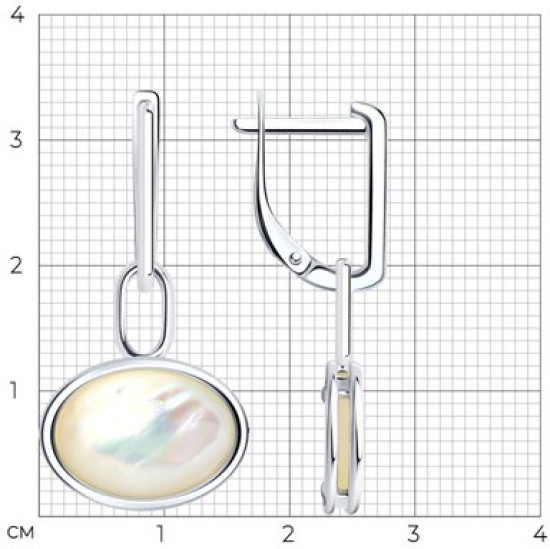 Серьги из серебра с перламутром