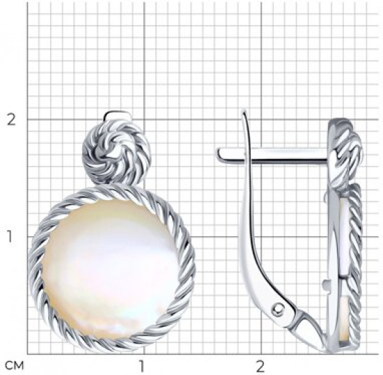 Серьги из серебра с перламутром