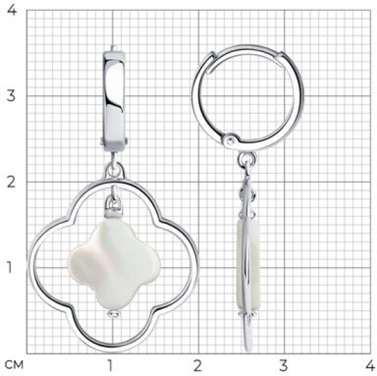 Серьги из серебра с перламутром