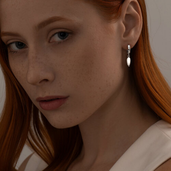 Серьги из серебра с перламутром