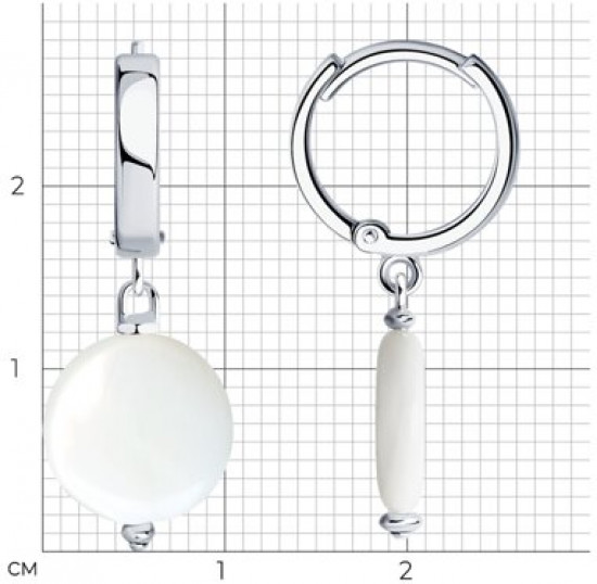 Серьги из серебра с перламутром