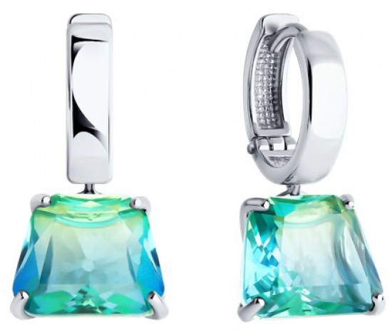 Серьги из серебра с ситаллами