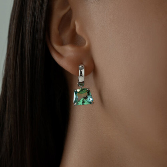 Серьги из серебра с ситаллами